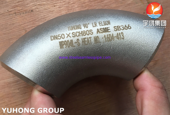 ASTM B366 WP904L gomito 90 gradi in acciaio inossidabile Buttweld Fitting ASME B16.9