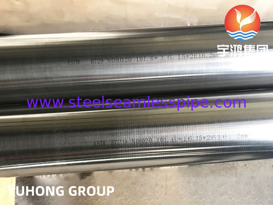 ASTM B729 LEGA 20/UNS NO8020 HASTELLOY TUBO SENZA SALDATURA 100% UT