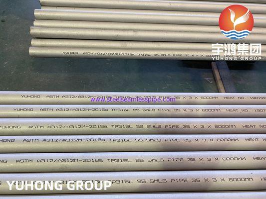 TUBO di ASTM A312/ASME SA312 TP316L (1,4404) ss SMLS per l'applicazione generale di industria