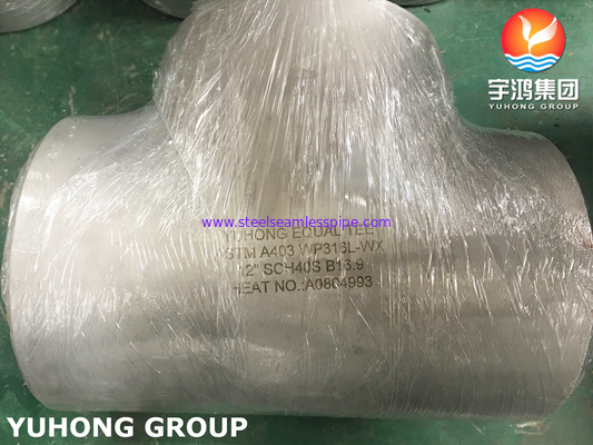 SS316L Butt Weld Fitting, A403 WP316L Equal Tee (senza cucitura / saldato), B16.9 Standard