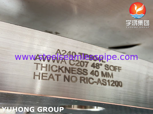 Flangia tipo anello in lega 904L / UNS N08904 ASTM A240 per servizio idrico AWWA C207