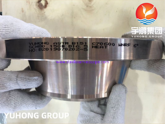 ASTM B151 C70600 2.0872 Cu-Ni alloy forgiato flange di collo di saldatura RF B16.5