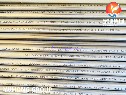 Reattore nucleare Tubo usato ASTM B167 Inconel 600 / UNS N06600 Tipo senza cuciture