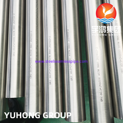 ASTM B861 GR2 (R50400, 3.7035) Tubo senza saldatura ricoperto di lega di titanio