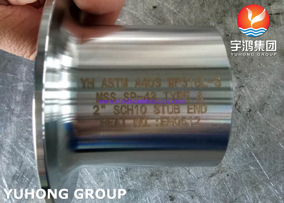 ASTM A403 WP316L-S Stub End TIPO A ad un petrochimico del gas di olio di BW il gas naturale