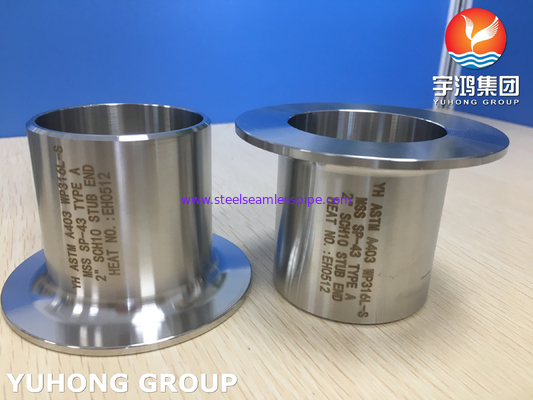 ASTM A403 WP316L-S Stub End TIPO A ad un petrochimico del gas di olio di BW il gas naturale