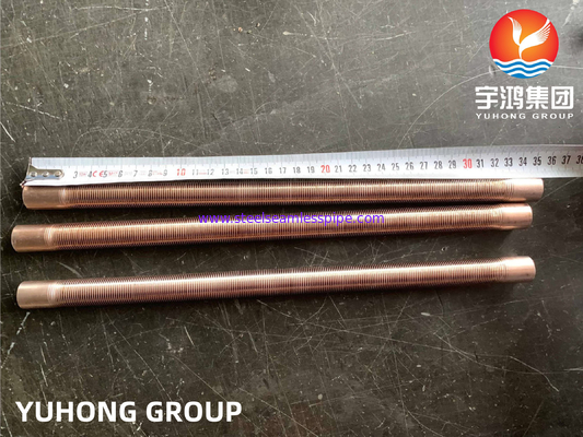CuNi 90/10 Low Fin 1&quot; Lega di rame Tubo a pinne senza cuciture Tubo a pinne estruso per scambiatori di calore