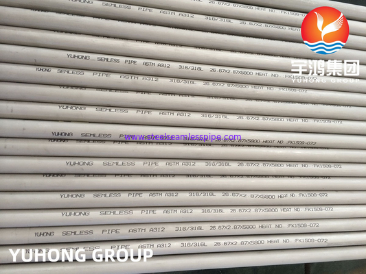 Il peccato Costura ASTM A312 TP304L TP316L di Tubos de Acero Inoxidable ha temprato la marinatura del 100% UT ET
