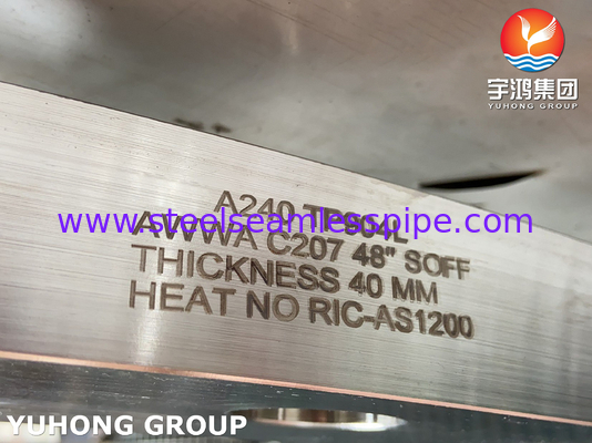 ASTM A240 F904L, UNS N08904, AWWA C207 Acciaio inossidabile scivolo su flange, superficie piatta