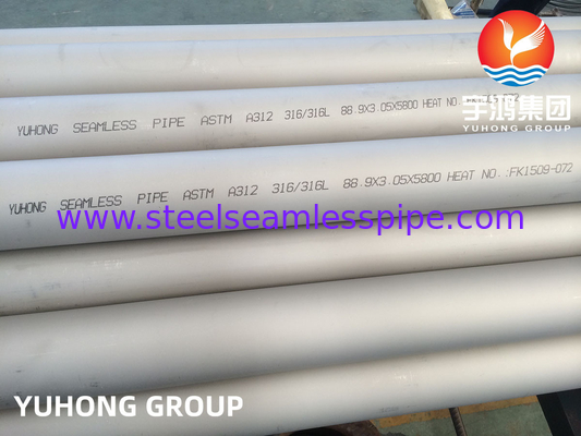 ASTM A312 TP316L Tubo in acciaio inossidabile austenitico senza cuciture per ASME BPV Code Stamp U