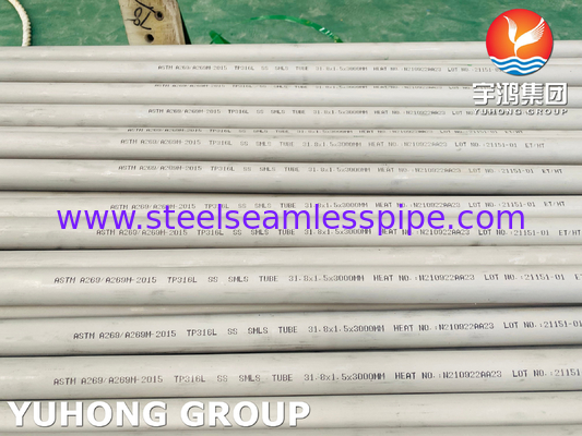 Tubo in acciaio inossidabile senza cuciture inossidabile solido ricoperto ASTM A269 A213 TP304 TP304L 316TI Tubo per scambiatori di calore Tubo per condensatori