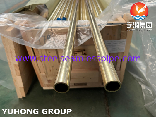 ASME SB111 C44300 / CuZn28Sn1 / CZ111 Tubo condensatore senza cuciture in ottone