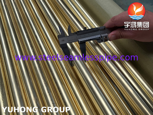 ASME SB111 C44300 / CuZn28Sn1 / CZ111 Tubo condensatore senza cuciture in ottone