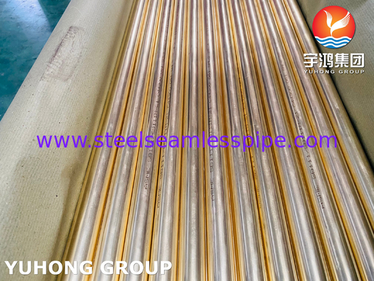 ASME SB111 C44300 / CuZn28Sn1 / CZ111 Tubo condensatore senza cuciture in ottone