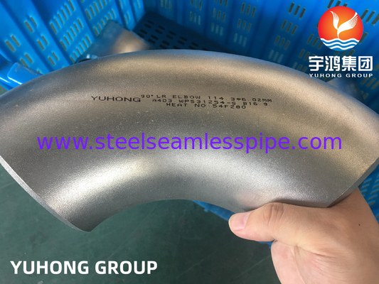 ASTM A403 / ASME SA403 WPS31254 Acciaio inossidabile con montatura senza saldatura a gomito Buttwelded B16.9