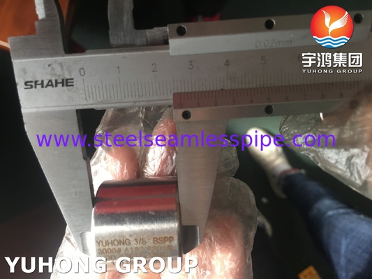 Fittings per tubi forgiati in acciaio inossidabile ASTM A182 F316L, accoppiamento a filo BSPP 3000LBS