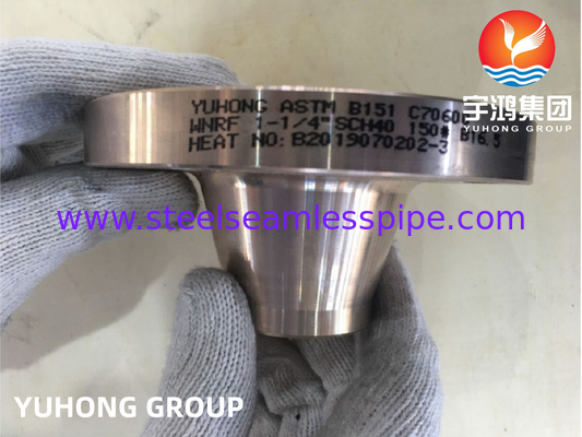 ASTM B151 C70600 1-1/4&quot; SCH40 #150 WN Flanges in rame e nichel ASME B16.5
