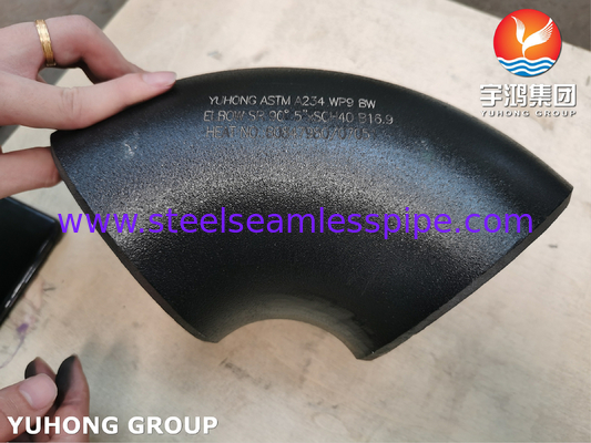 Fittings per tubi senza cuciture ASTM A234 WP9 CL1 90° ELBOW BW SR 5&quot; SCH40