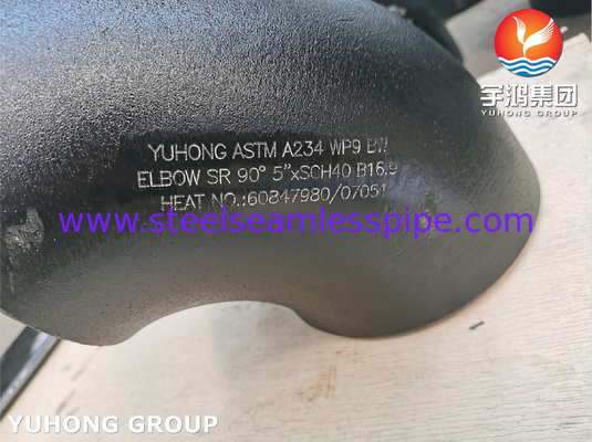 Fittings per tubi senza cuciture ASTM A234 WP9 CL1 90° ELBOW BW SR 5&quot; SCH40