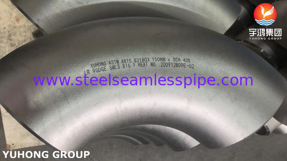 ASTM A815 S31803 Acciaio duplex buttwelded 90Deg Elbow Pipe Fitting B16.9