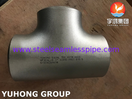 ASTM A403 WP304L-S Tee Butt Weld Tee B16.9 per il gas di petrolio