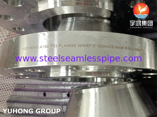 Flangia con collo saldato in acciaio inossidabile super duplex ASTM A182 F53, UNS S32750, 1.4410 RF B16.5