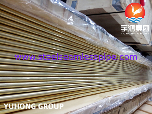 ASTM B111 C44300 Condensatore frigorifero scambiatore di calore tubi senza cuciture in ottone
