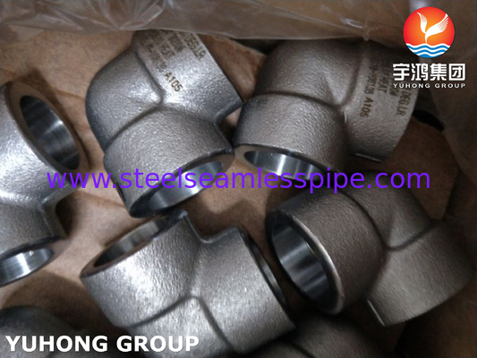 ASTM A105 Acciaio al carbonio Fittings Socket Weld 90Deg LR Elbows 3000LBS ASME B16.11