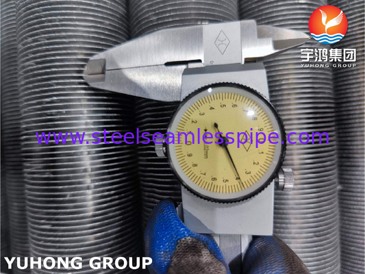 Tubo a pinne per scambiatori di calore, tipo estruso, ASTM A213 TP304 con alluminio 6063