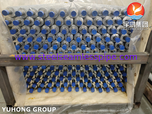 Tubo a pinne per scambiatori di calore, tipo estruso, ASTM A213 TP304 con alluminio 6063