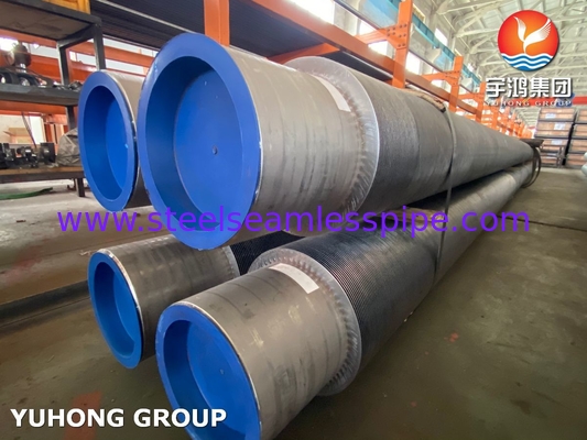 Tubo a pinne ASTM A312 TP347H SS Strip Solid Fin Tube For Economizer