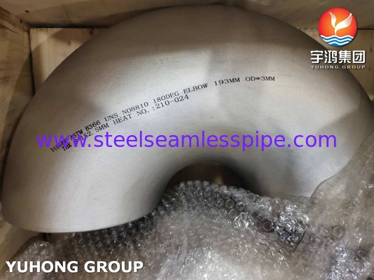 Standard americano ASTM403 WP321 180 gradi tubo in acciaio inossidabile gomito B16.9