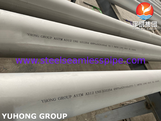 ASTM A312 UNS S31254 254SMO /1.4547 Tubo senza saldatura in acciaio inossidabile austenitico ad alta mo