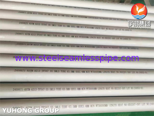 ASTM A213/ASME SA 213 TP347/TP347H Tubo senza cuciture in acciaio inossidabile nella caldaia per scambiatori di calore