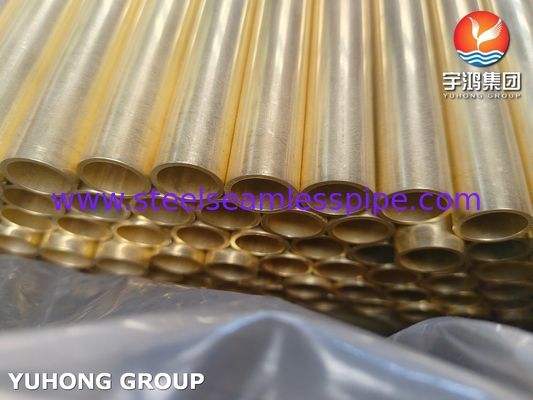 Tubo condensatore di calore in lega di rame senza saldatura Astm B111 C44300 O61 CuZn28Sn1