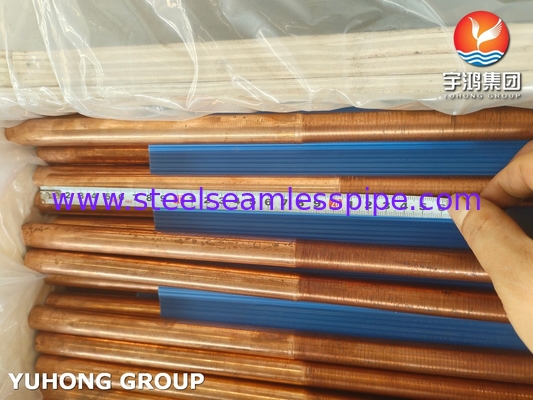 ASTM B111 UNS C12200 Tubo di rame senza cuciture scambiatore di calore tubo a pinna bassa