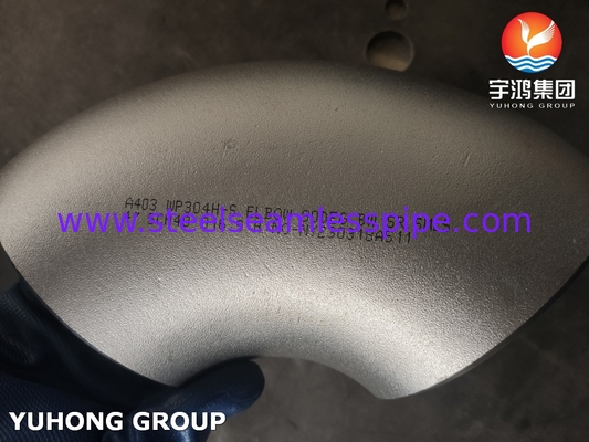 ASTM A403 WP304H Tubo di stagno in acciaio inossidabile con montatura a 90 gradi SR gomito
