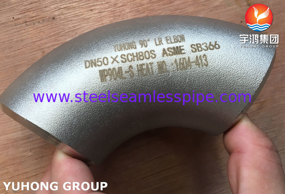 ASME SB366 WP904L-S Fittings in acciaio inossidabile 90° LR Elbow BW ASME B16.9