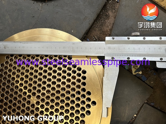 ASTM B171 C46400 Fogli di tubi in ottone per scambiatori di calore e caldaie