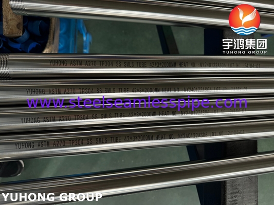 Tubo sanitario ASTM A270 TP304 Tubo senza cuciture in acciaio inossidabile con fine filo NPT