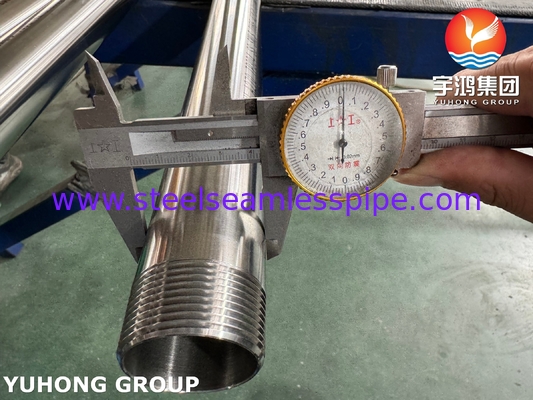 Tubo sanitario ASTM A270 TP304 Tubo senza cuciture in acciaio inossidabile con fine filo NPT
