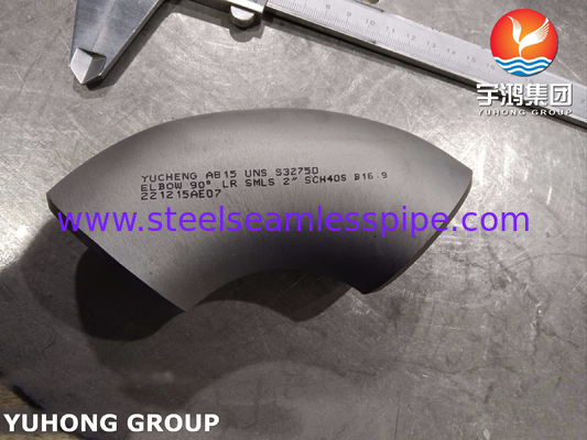 ASTM A815 UNS S32750 Fittings in acciaio inossidabile super duplex 90 gradi LR Elbo