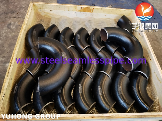 ASTM A234 WP22 CL1 / CL3 Acciaio legato con montatura a cuffia 180° gomito verniciato in nero