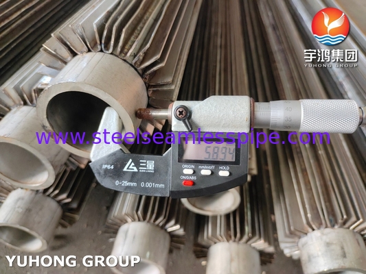 ASTM A106 A333 A179 A210, P5 P11 P22 P9, tubo a pinne longitudinale