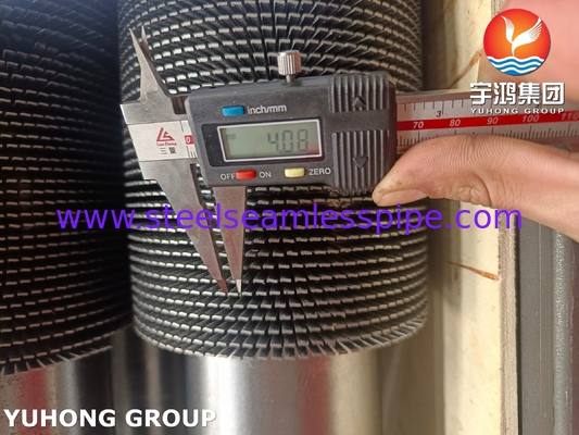 TP304H Tubo HFW a pinna serrato tipo ASTM A312 per HRSG sistema di recupero del calore a vapore
