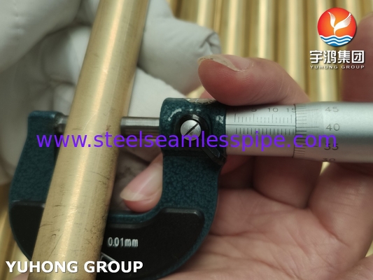 JIS H3300 C6872T / ASTM B111 C68700 Tubo in ottone di alluminio Tubo scambiatore di calore