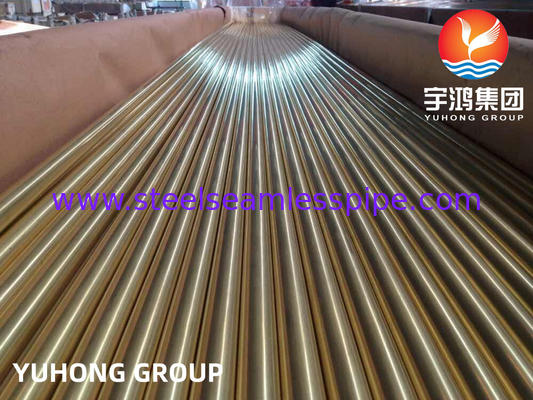 ASME SB111 C44300 Tubo in ottone senza cuciture Tubo di rame per scambiatori di calore