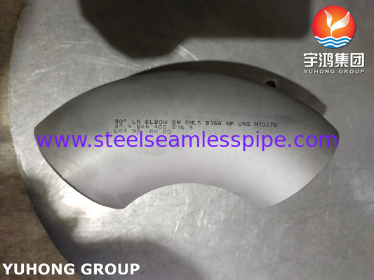 Fittings in acciaio inossidabile Lega di nichel ASTM B366 WP UNS N10276 90°LR ELBOW B16.9