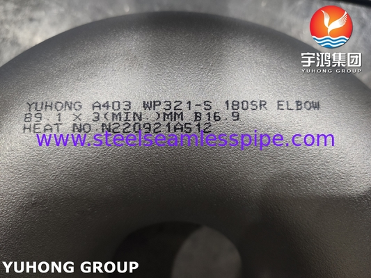 180° SR Fittings in acciaio inossidabile a gomito ASTM A403 B16.9 per sistemi di tubazioni