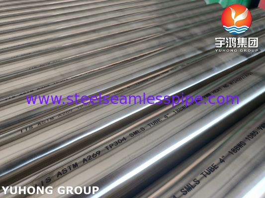 ASTM A269 TP304L Tubo in acciaio inossidabile senza cuciture Tubo scambiatore di calore brillante ricoperto